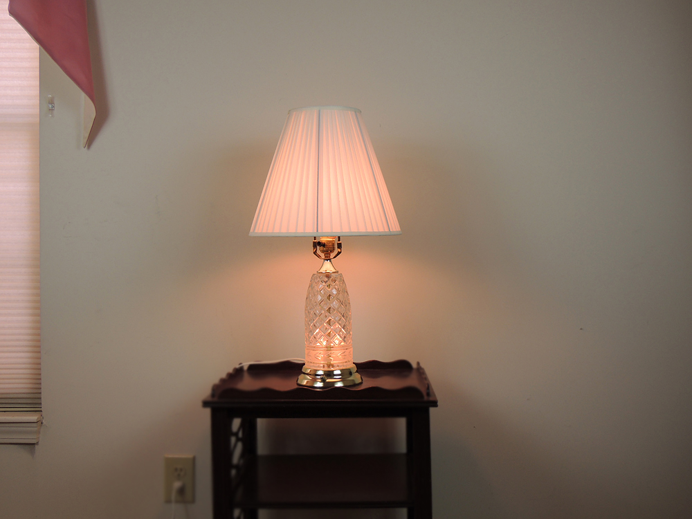 Polish Crystal Clear Table Lamp with Nightlight Base
