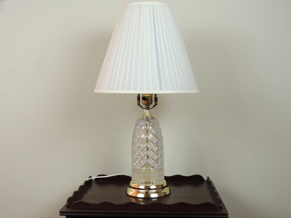 Polish Crystal Clear Table Lamp with Nightlight Base