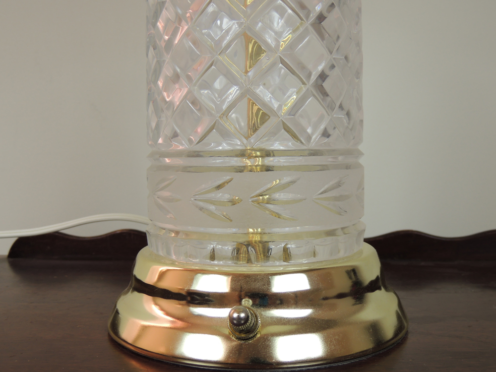 Polish Crystal Clear Table Lamp with Nightlight Base