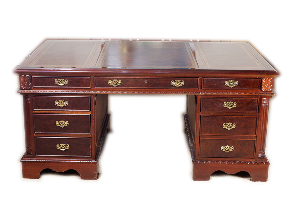Large Mahogany Partners Desk