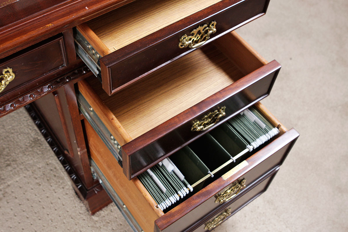 Large Mahogany Partners Desk