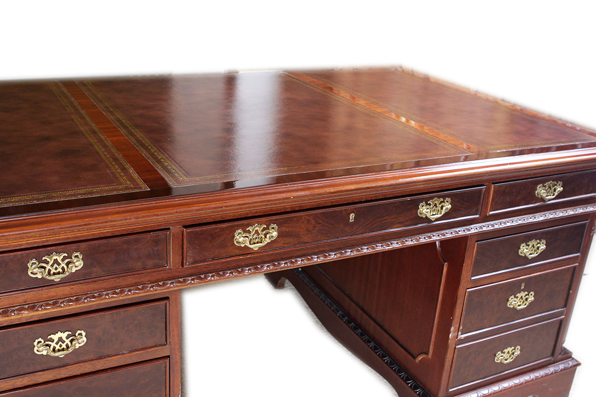 Large Mahogany Partners Desk