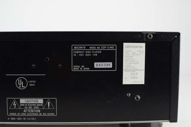 Sony CDP-C445 Compact Disc Player
