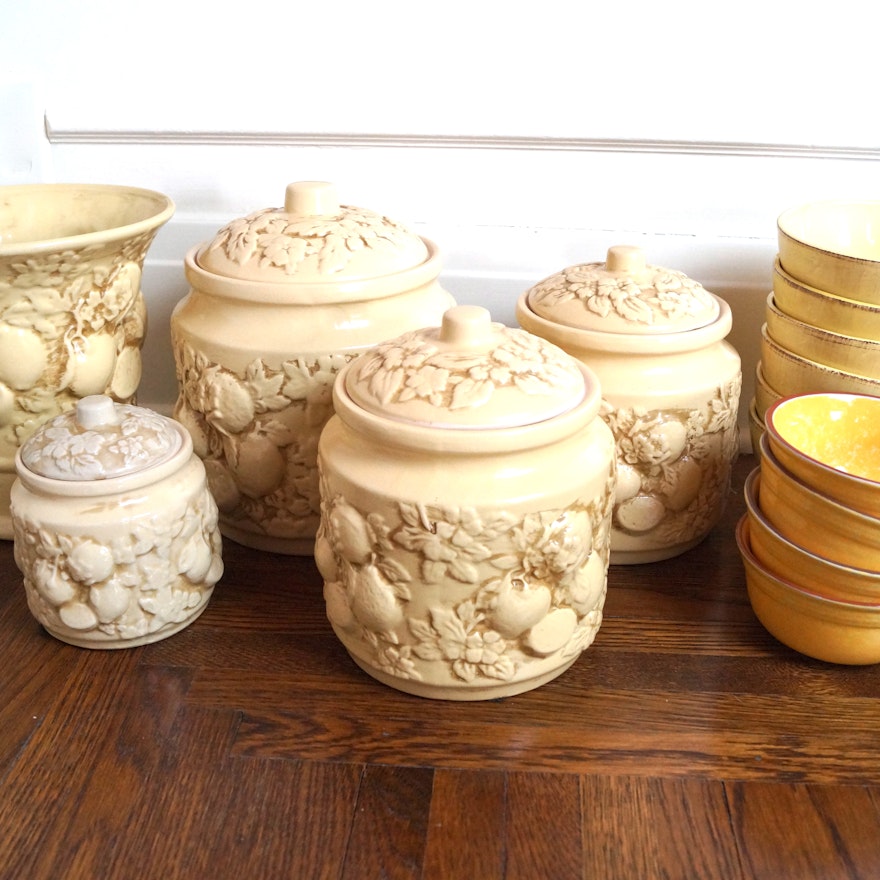 Six Sur La Table Bowls with Canisters, a Vase and Four Bowls