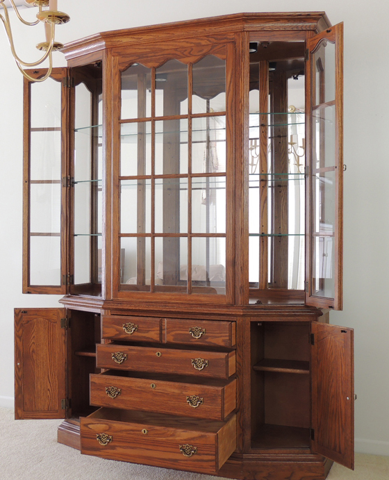 Tell City Oak China Cabinet