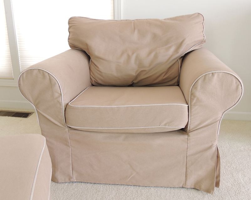 IKEA Canvas Lounge Chair and Storage Ottoman