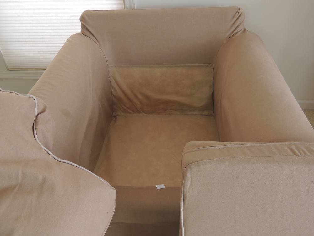 IKEA Canvas Lounge Chair and Storage Ottoman