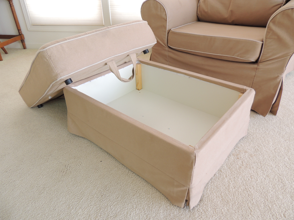 IKEA Canvas Lounge Chair and Storage Ottoman