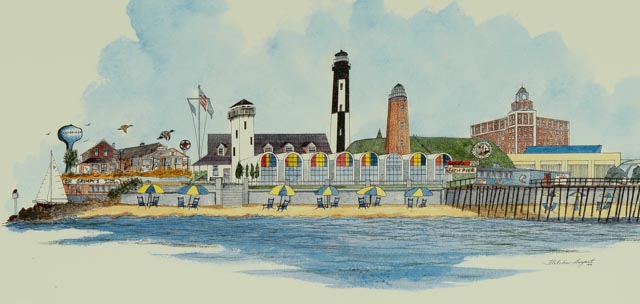 Framed Virginia Beach Poster by Fletcher Bryant