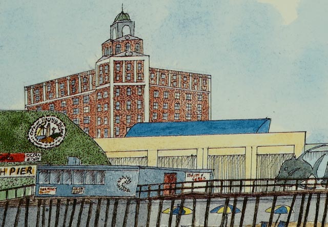 Framed Virginia Beach Poster by Fletcher Bryant