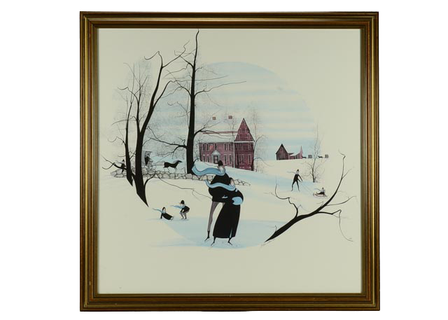 Framed P. Buckley Moss Limited Edition Offset Lithograph