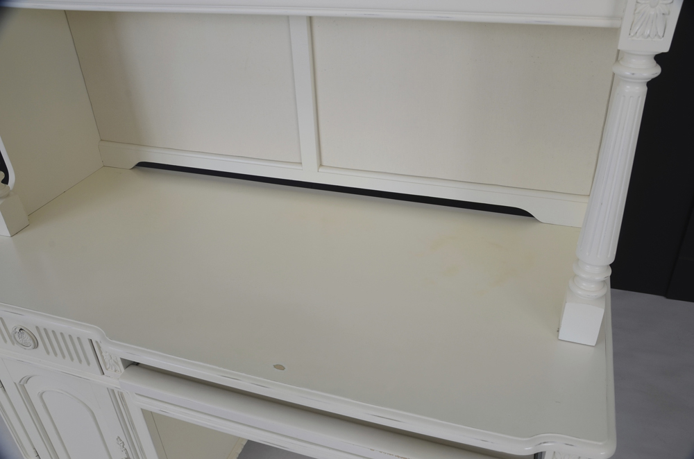 Thomasville Desk with Top Hutch and Oval Back Chair