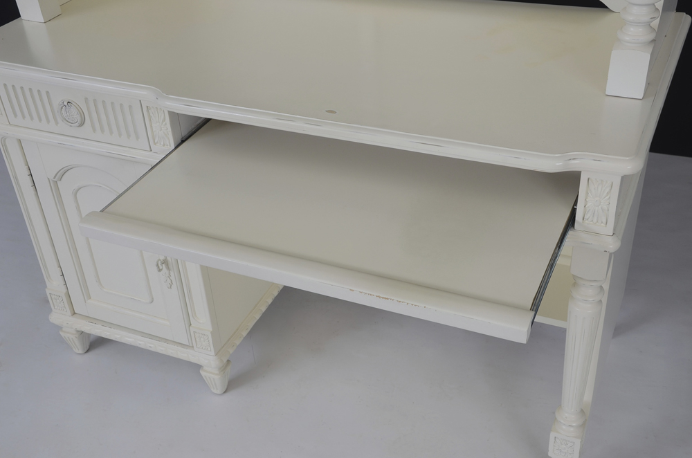 Thomasville Desk with Top Hutch and Oval Back Chair