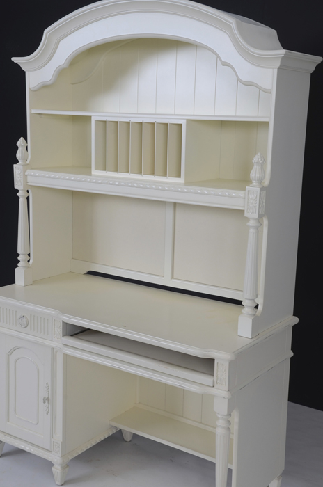 Thomasville Desk with Top Hutch and Oval Back Chair