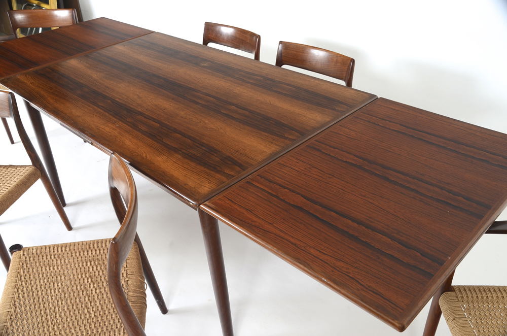 Danish Modern Table and Six Chairs