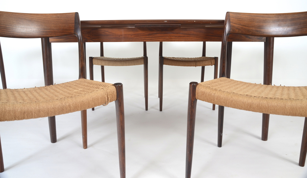 Danish Modern Table and Six Chairs