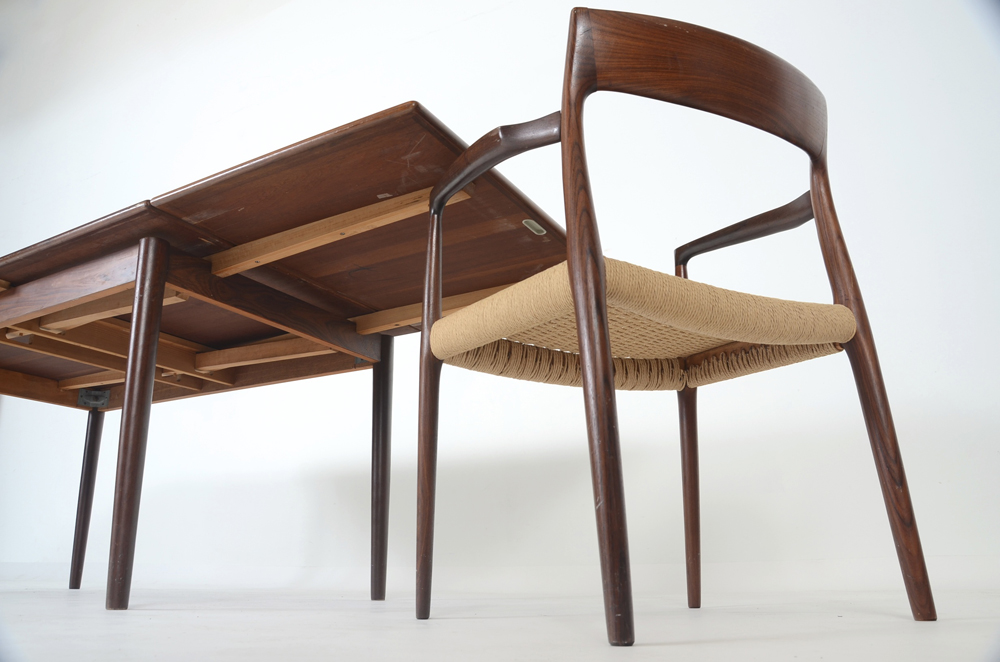 Danish Modern Table and Six Chairs