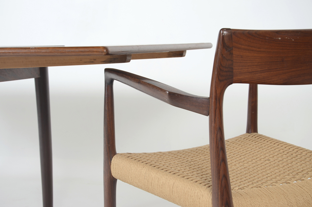 Danish Modern Table and Six Chairs