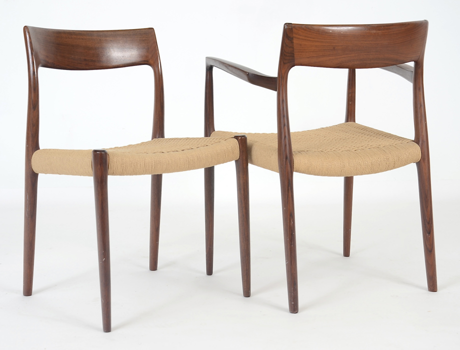 Danish Modern Table and Six Chairs