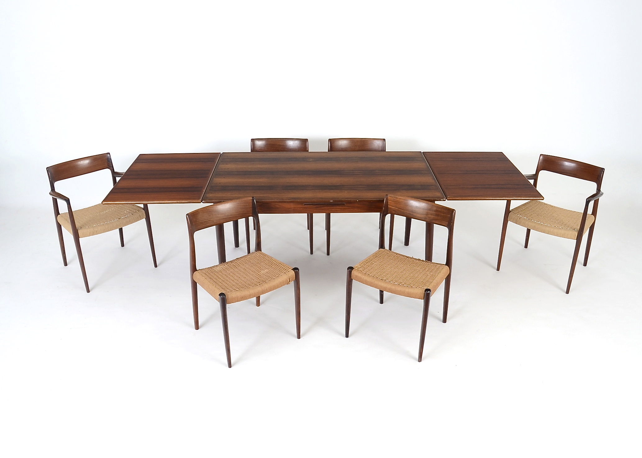 Danish Modern Table and Six Chairs
