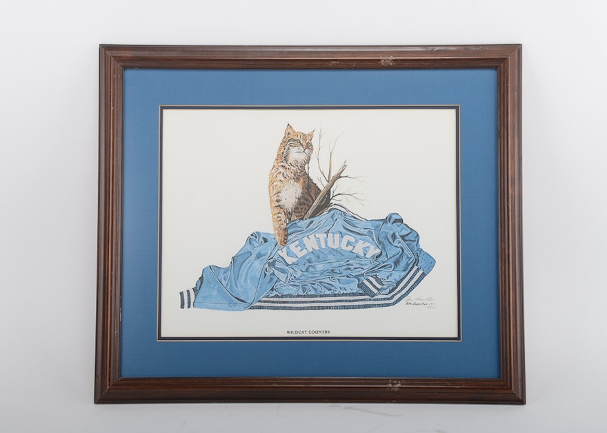 Jim Hamilton Signed and Numbered Framed UK Wildcat Print