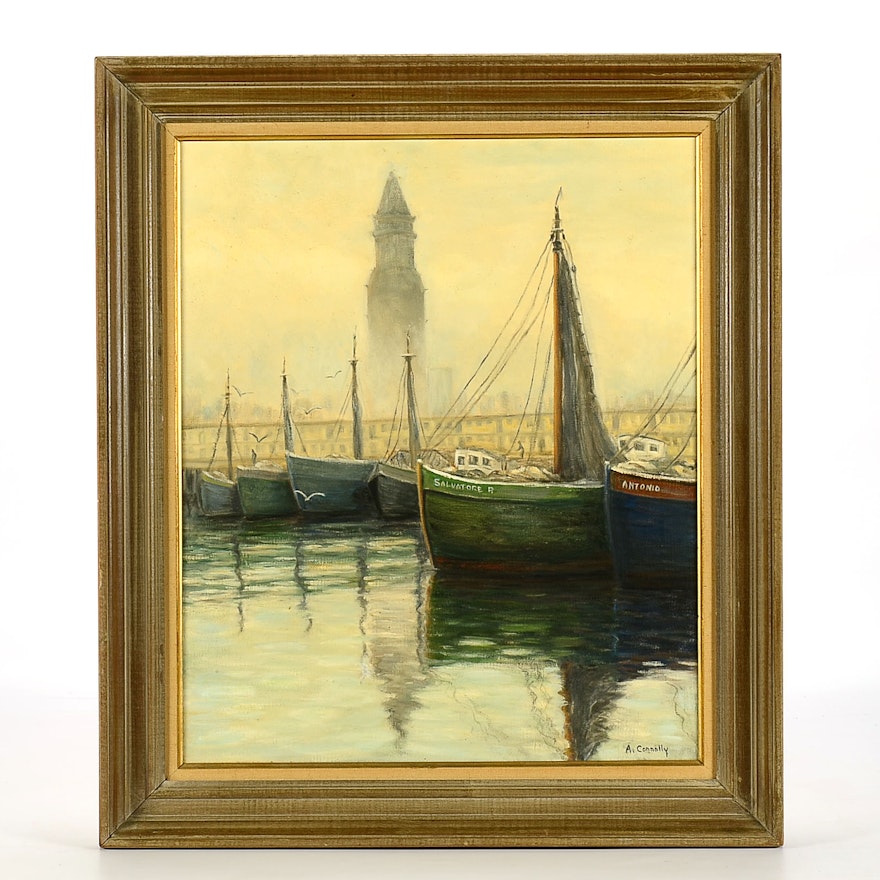 "Olde Boston" Alice Connolly Oil Painting
