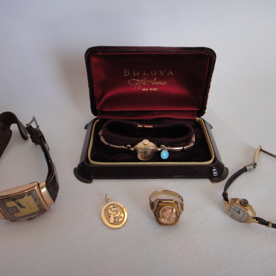 Vintage Gold Ring, Watches & Pendant