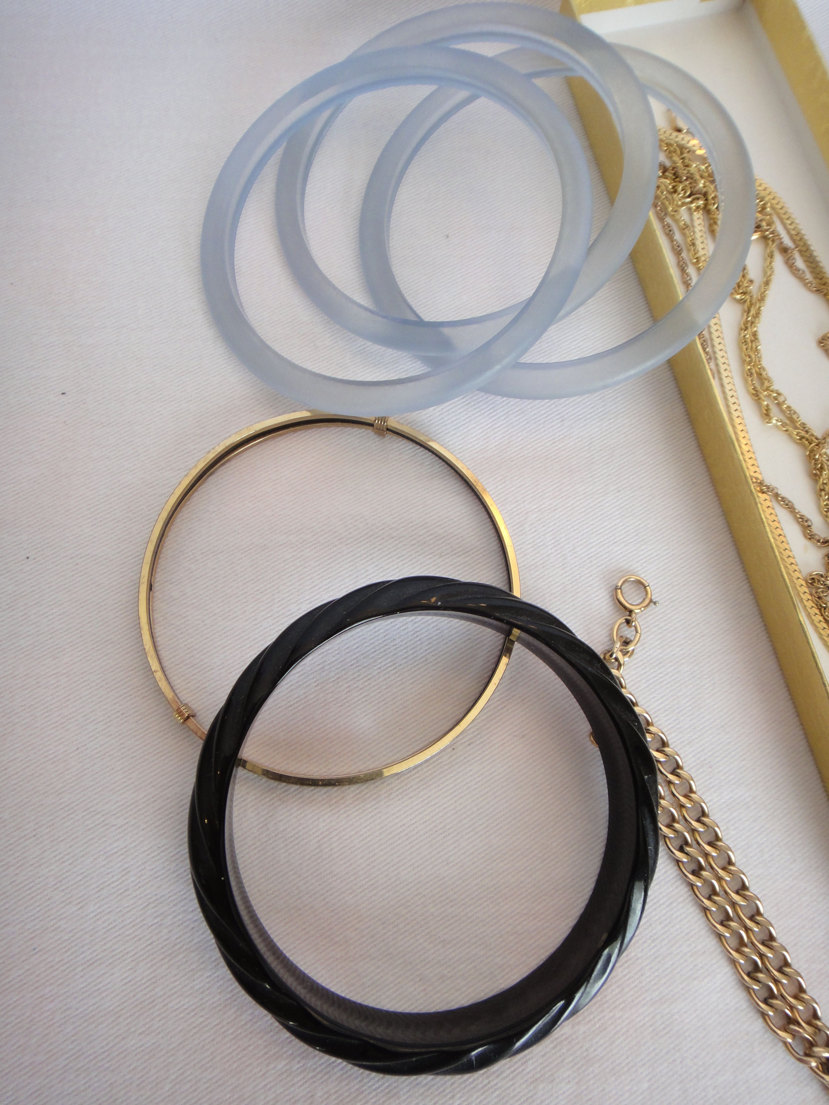 Vintage Bangle Bracelets & Gold Tone Necklaces