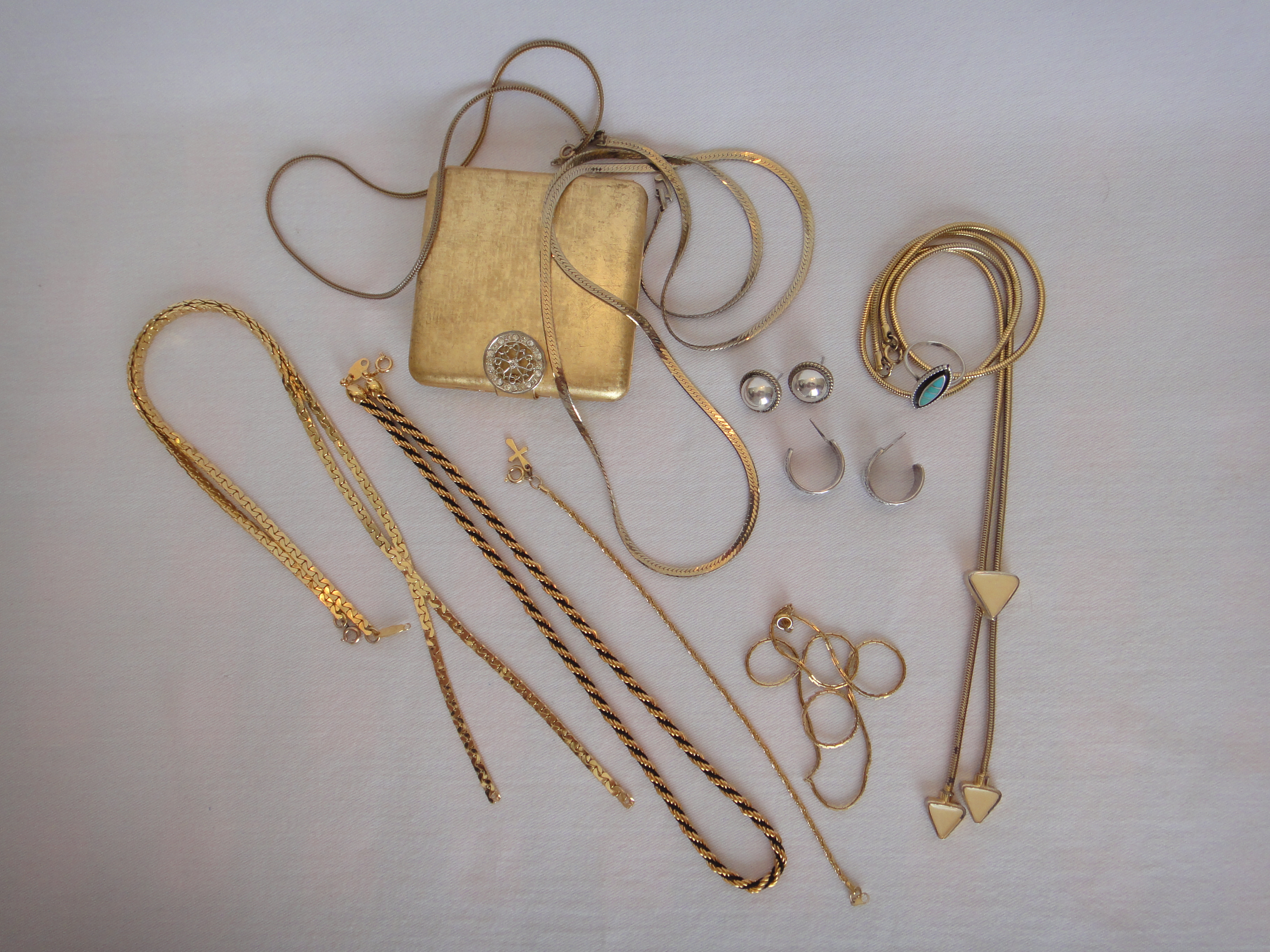 Gold Tone & Sterling Silver Jewelry Group