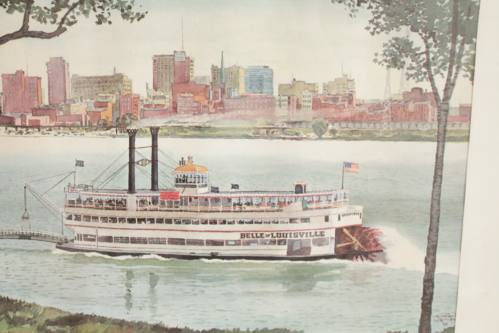Framed Print of the Louisville, KY Skyline by Robert Wathen