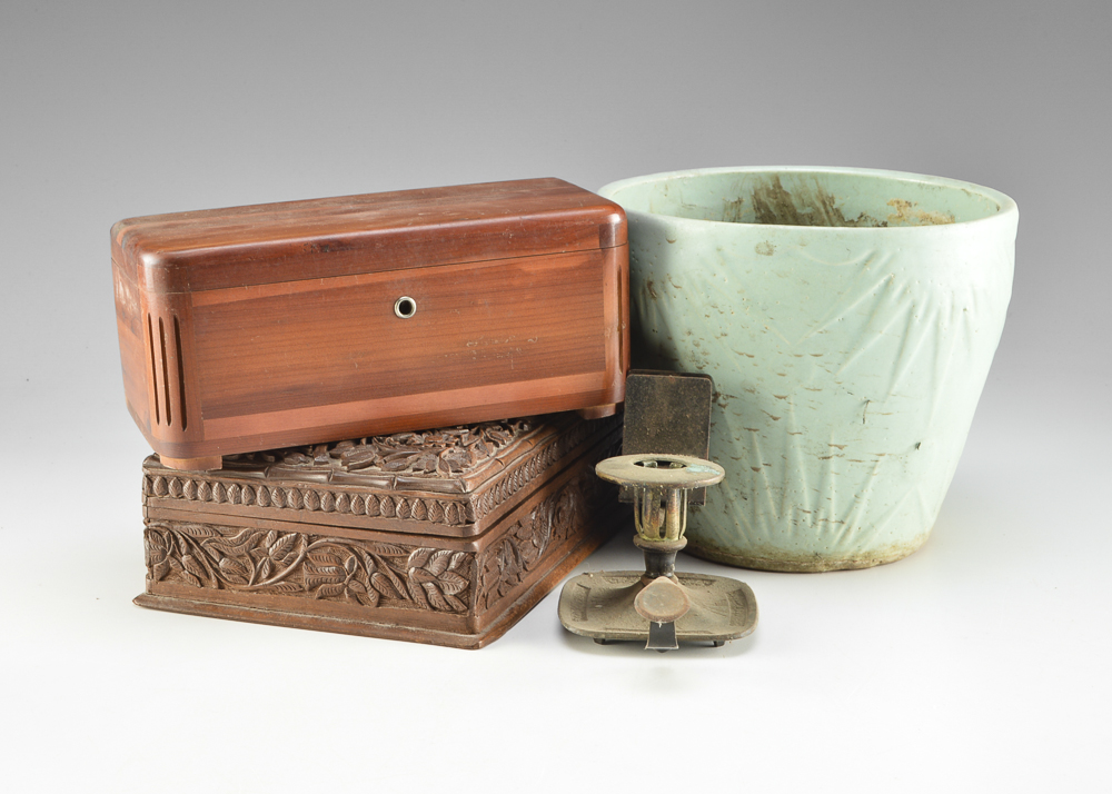 Vintage Trinket Boxes, Ceramic Planter and Candle Holder