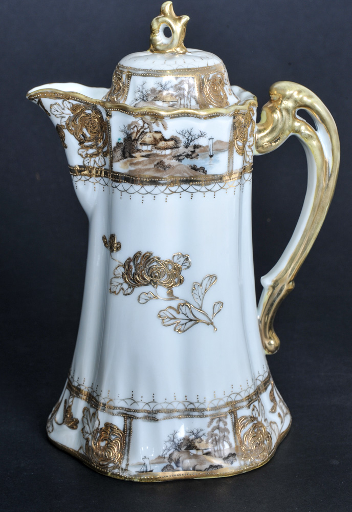 The Yamato Nippon China Coffee Pot with Cups and Saucers