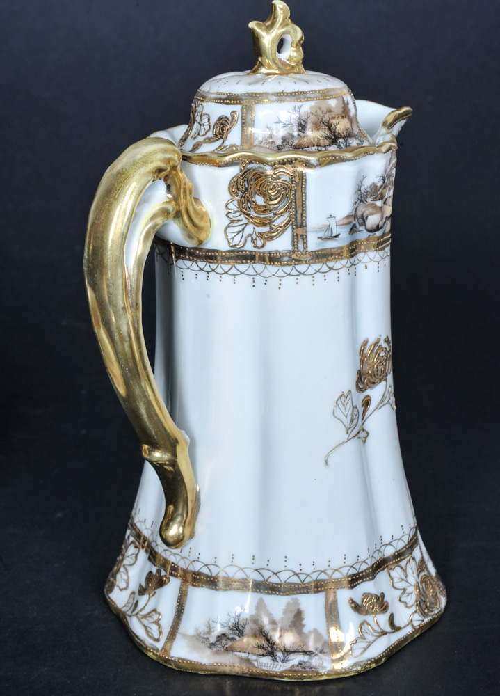 The Yamato Nippon China Coffee Pot with Cups and Saucers