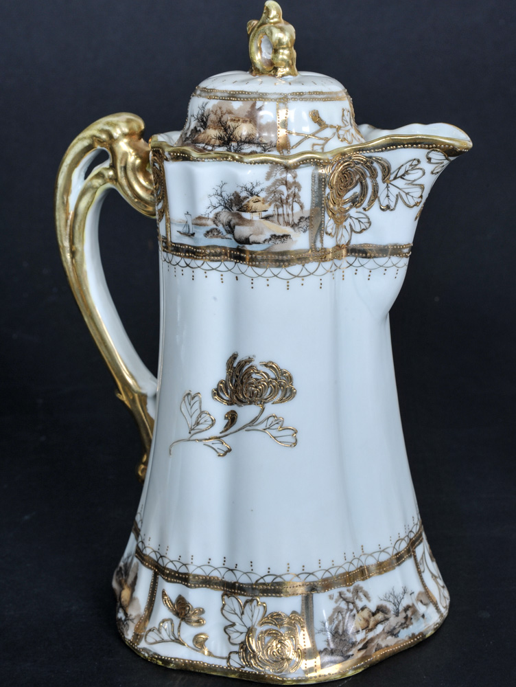 The Yamato Nippon China Coffee Pot with Cups and Saucers