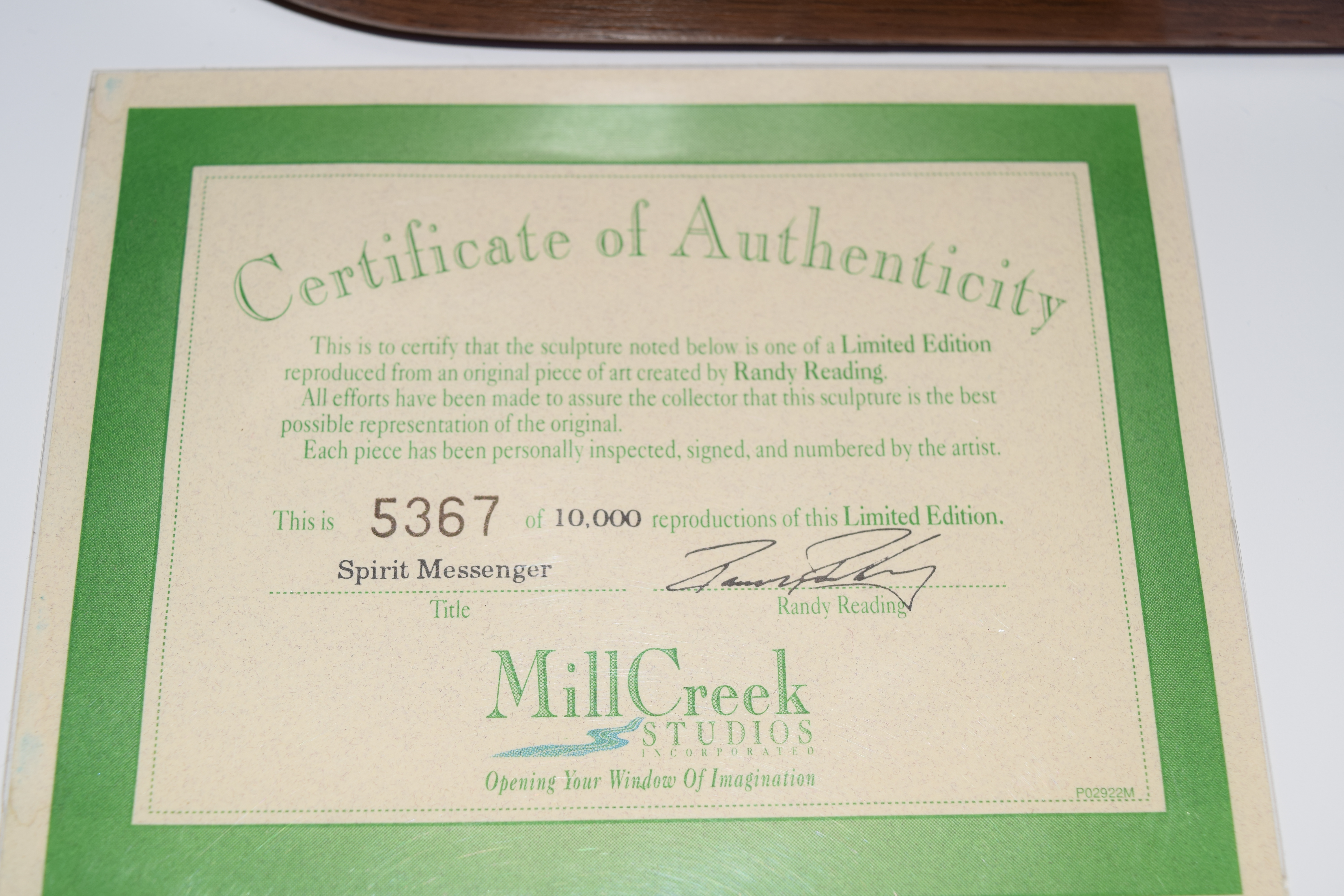 Limited Edition Sculpture "Spirit Messenger" by Randy Reading