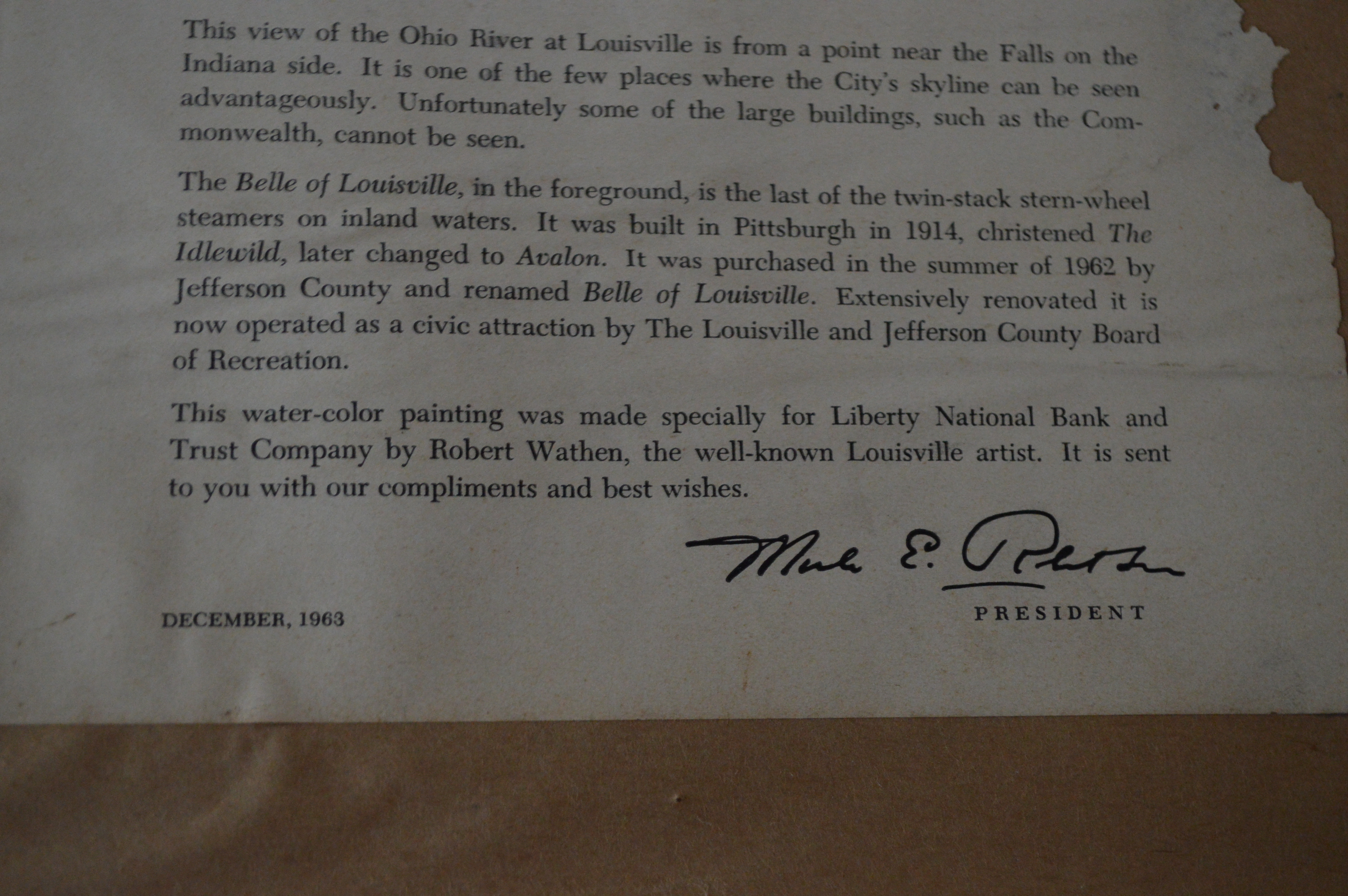 Framed Print of the Louisville, KY Skyline by Robert Wathen