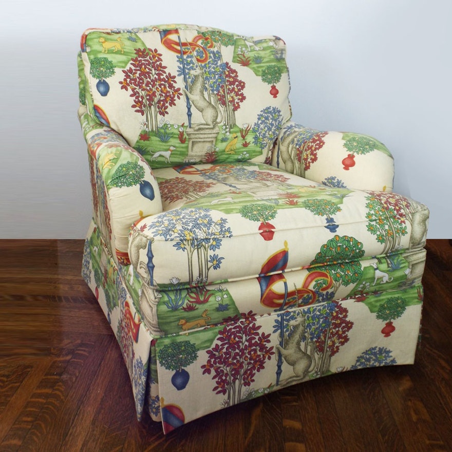 Sherrill Club Chair in Fantastic Patterned Upholstery