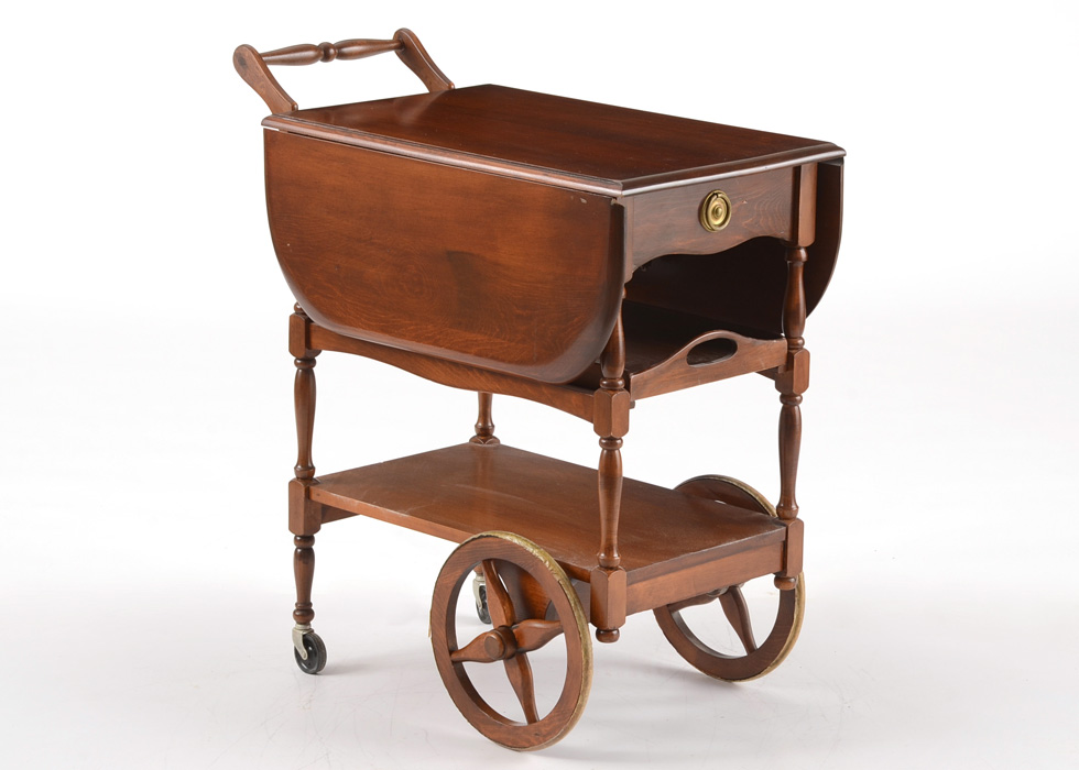 Early American Style Drop-Leaf Tea Cart