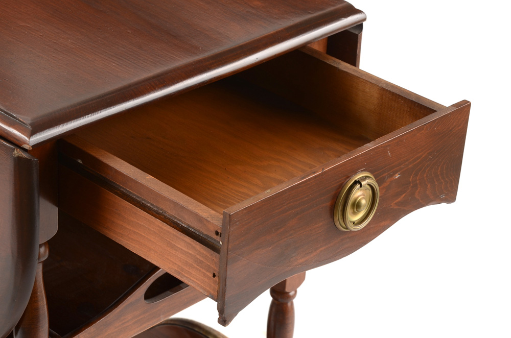 Early American Style Drop-Leaf Tea Cart