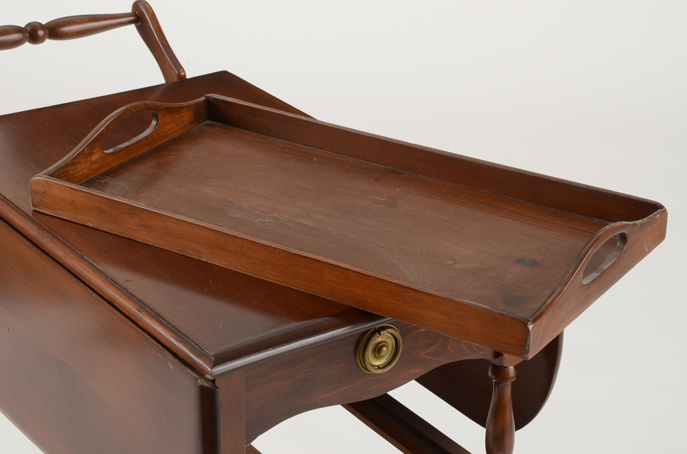 Early American Style Drop-Leaf Tea Cart