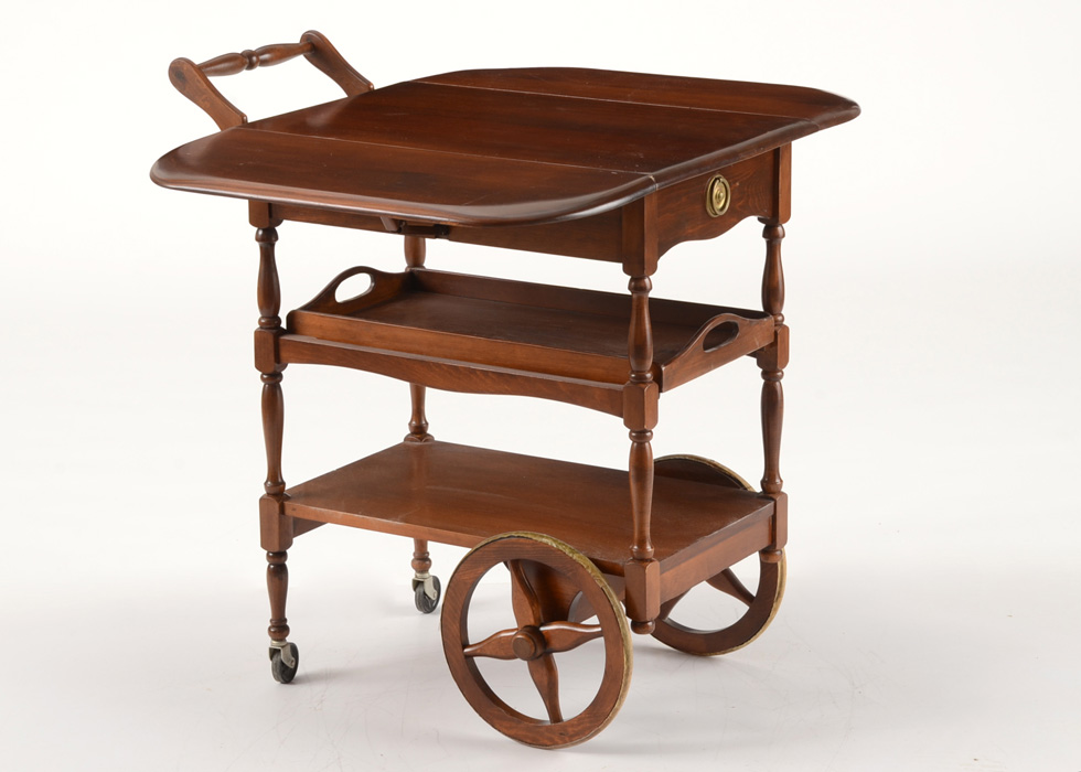 Early American Style Drop-Leaf Tea Cart