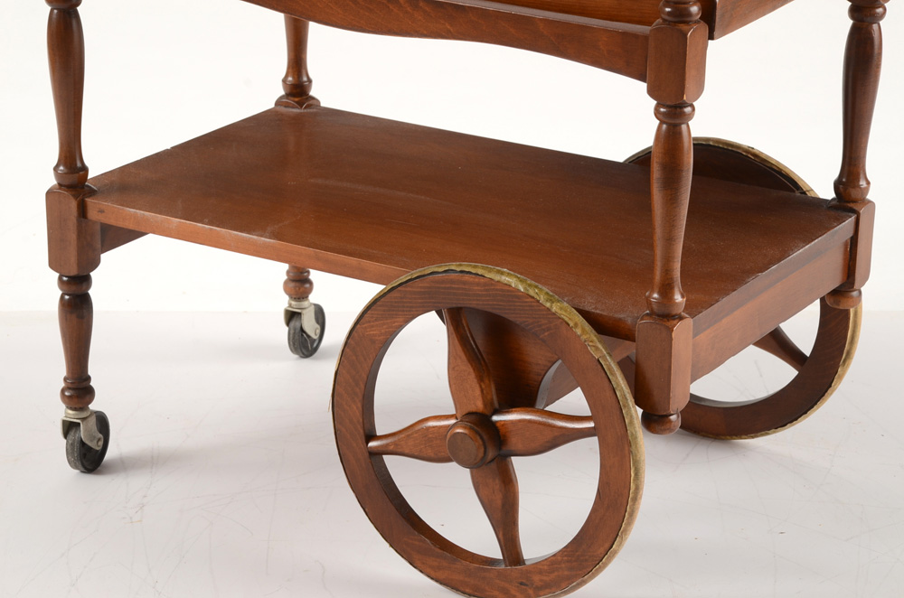 Early American Style Drop-Leaf Tea Cart
