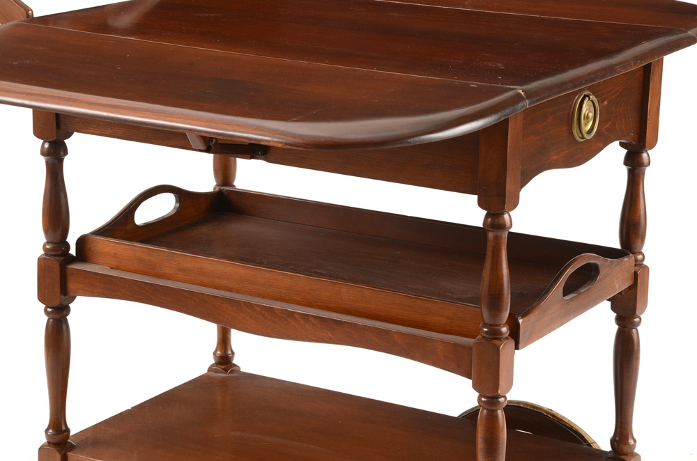 Early American Style Drop-Leaf Tea Cart