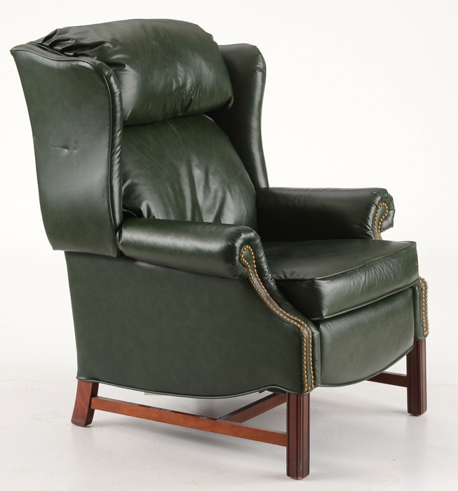 Lane Recliner in Green Leather