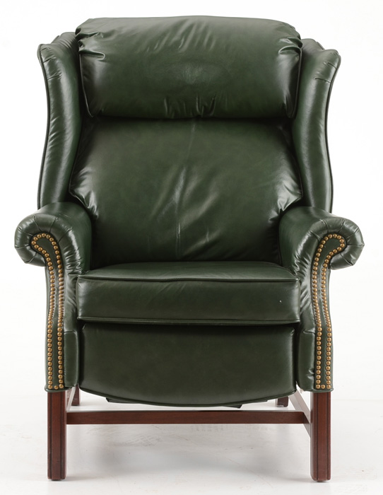 Lane Recliner in Green Leather