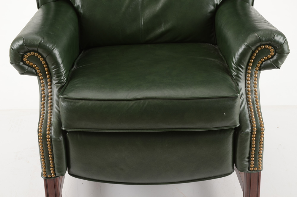 Lane Recliner in Green Leather