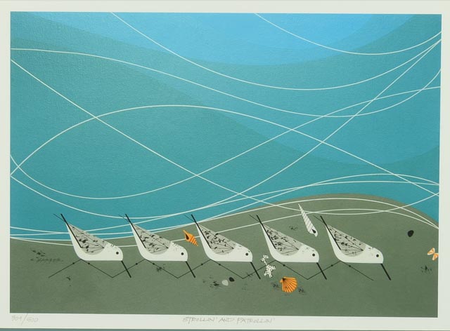 Signed L/E Charley Harper "Strollin' and Patrollin'" Giclée Print