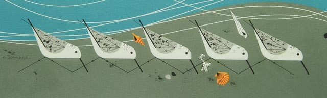 Signed L/E Charley Harper "Strollin' and Patrollin'" Giclée Print