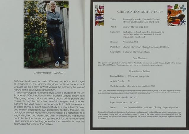 Signed L/E Charley Harper "Strollin' and Patrollin'" Giclée Print