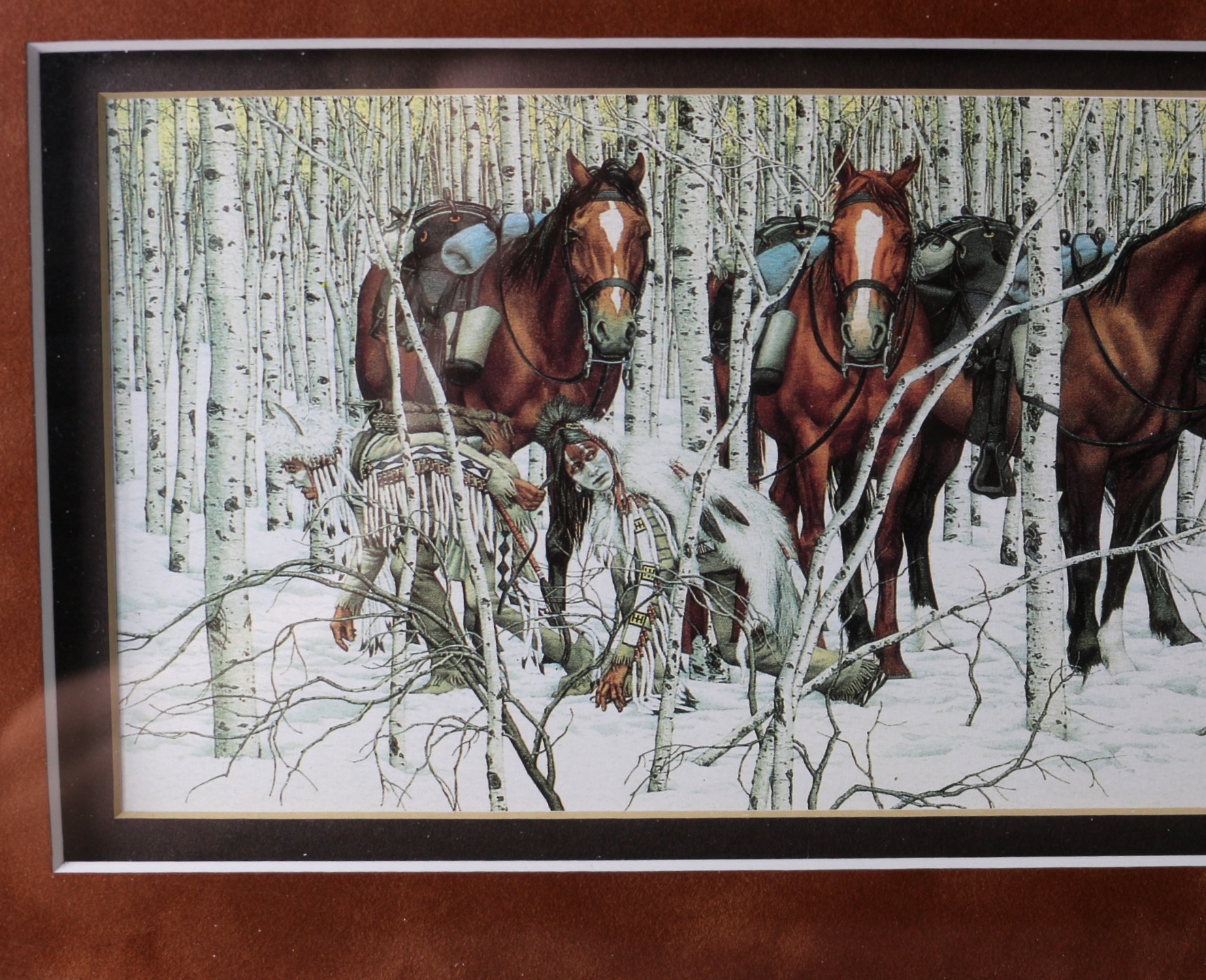 Bev Doolittle "Two Indian Horses" Offset Lithograph